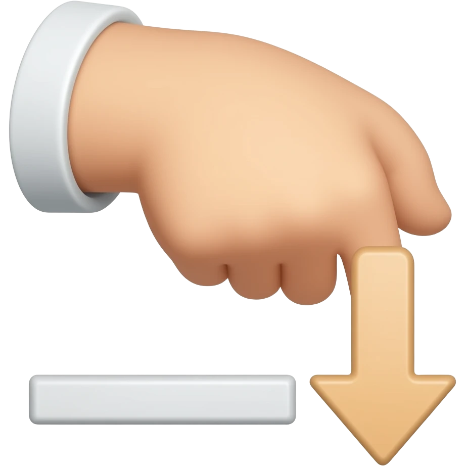 A little finger pointing down, with downward arrow emoji