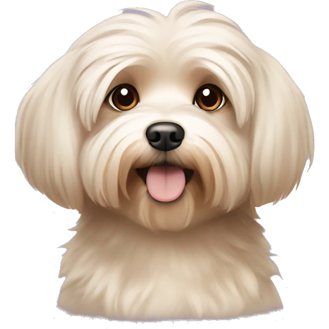 Short hair, beige Havanese dog sitting emoji