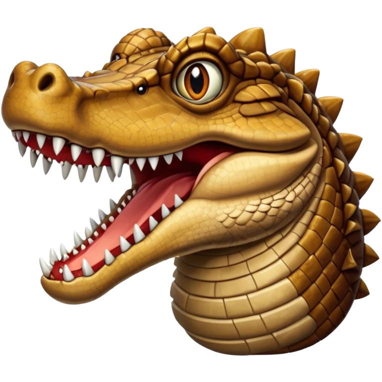 Cocodrilo café viendo hacia enfrente emoji