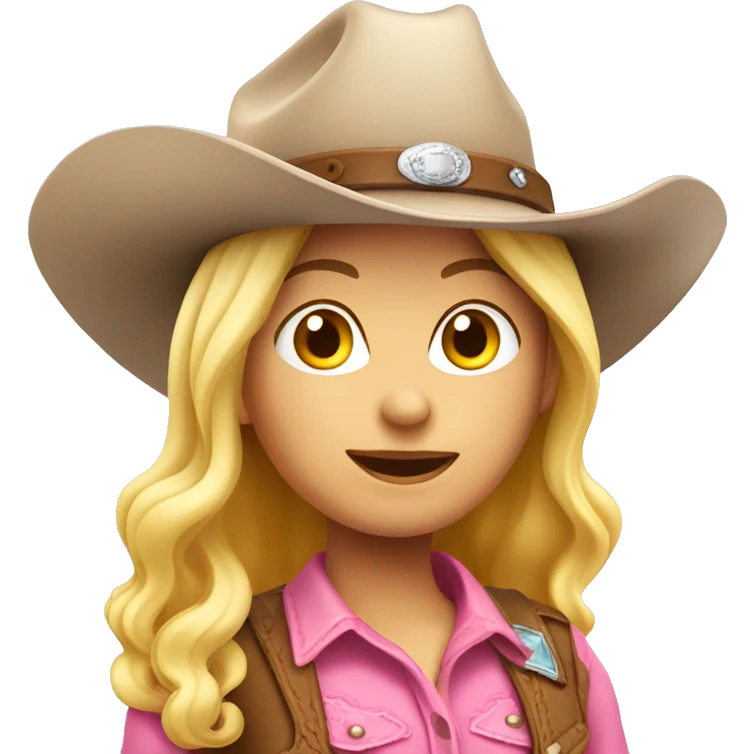 Blond cowgirl med rosa hatt emoji