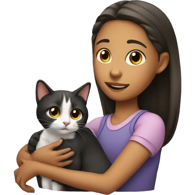 Girl with a cat emoji