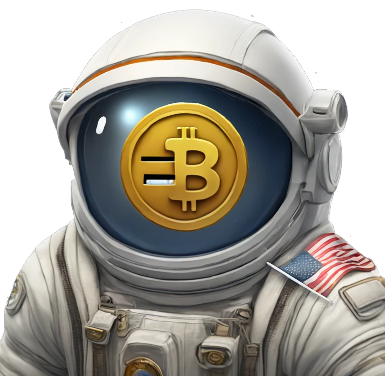 cryptocurrency bitcoin astronaut moon flag da vinci emoji