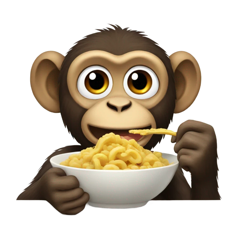 Monkey eating  emoji