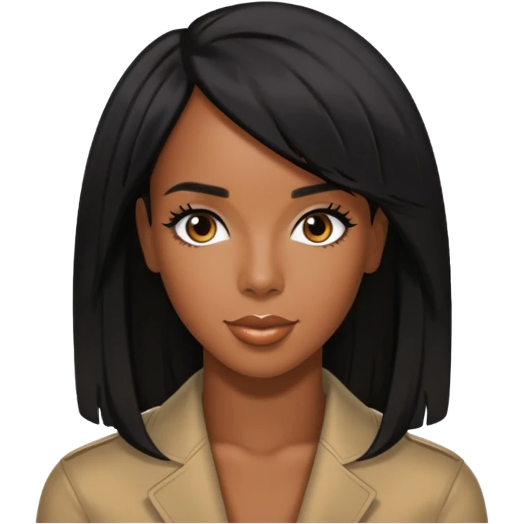Kelly Rowland from Destiny's Child with black hair emoji