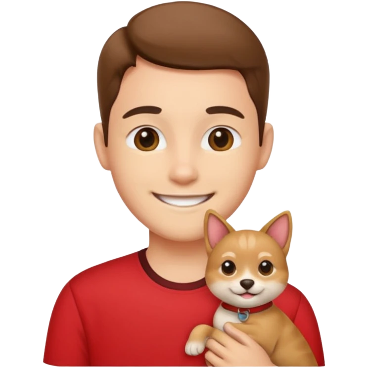 pet lover, red shirt. emoji