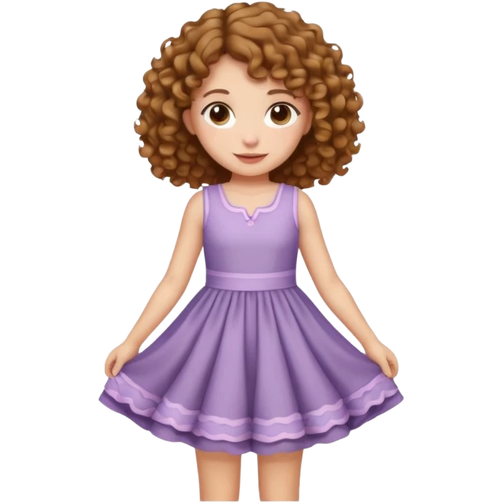Curly light brown haired girl curtsy emoji