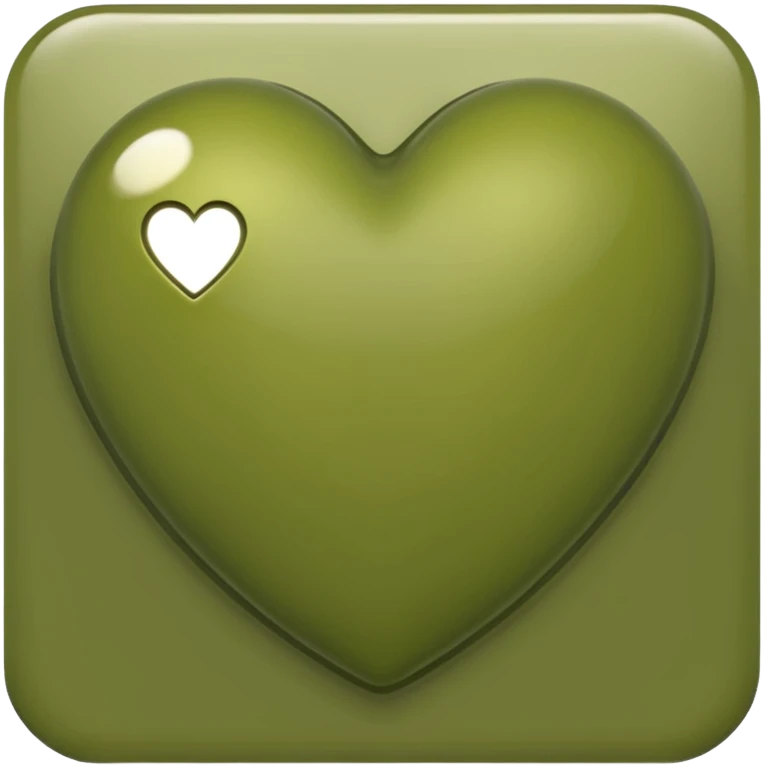 an olive green colored heart emoji
