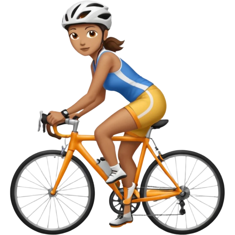 woman wearing shorts on road bike emoji