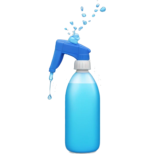 Spray bottle spraying water from nozzle emoji