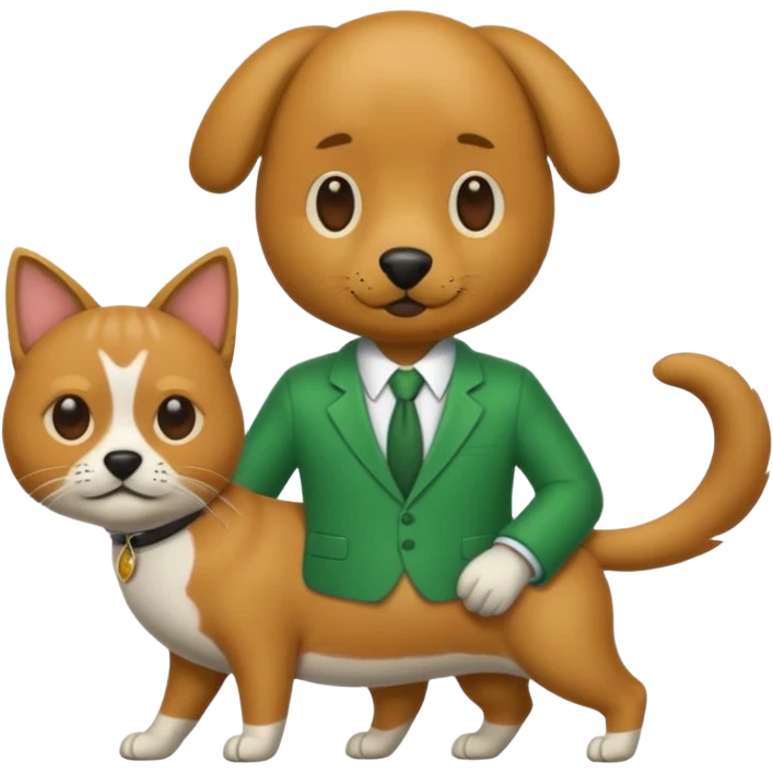 Chien sur un chat qui pete avec une lueur de vert qui le suit  emoji