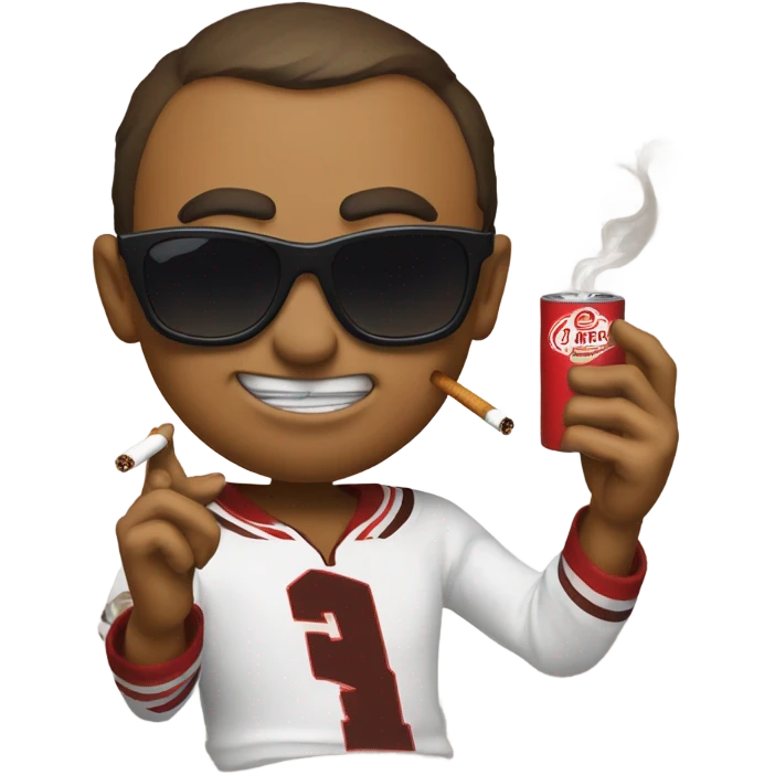 Brutus Buckeyes smoking cigarette with sunglasses on emoji
