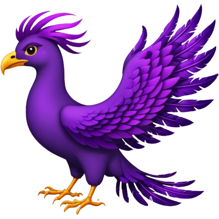 number 1 purple background with a pheonix and black writting emoji