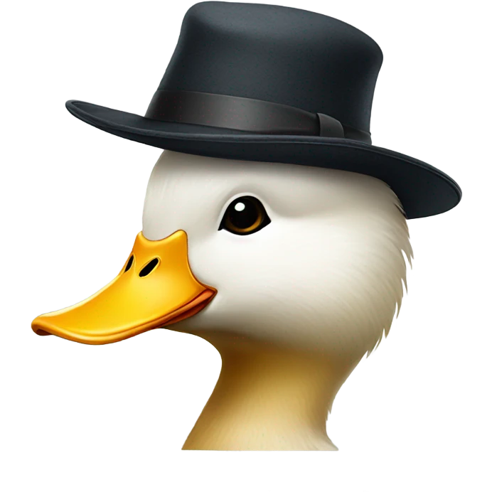 Duck with hat emoji