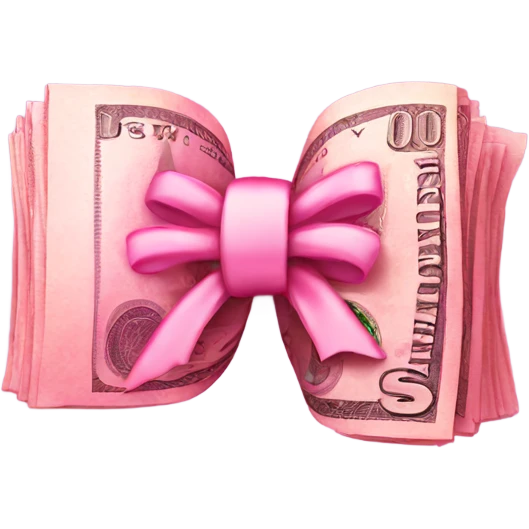 Pink money with a bow emoji