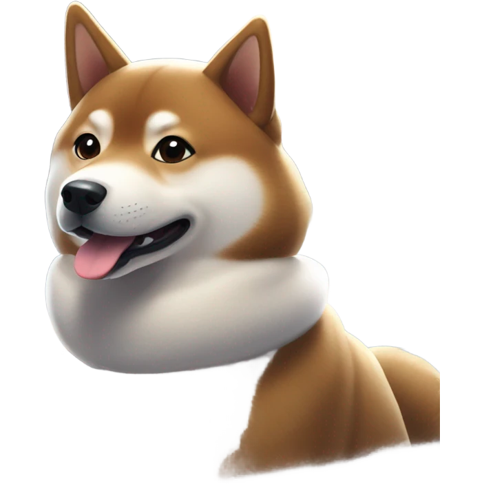 shiba inu dark brown enjoying snowy day emoji