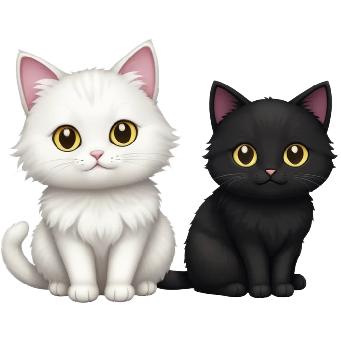 Gato negro y gato blanco emoji