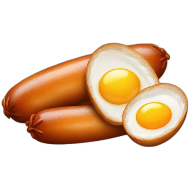 a saussage and two eggs emoji