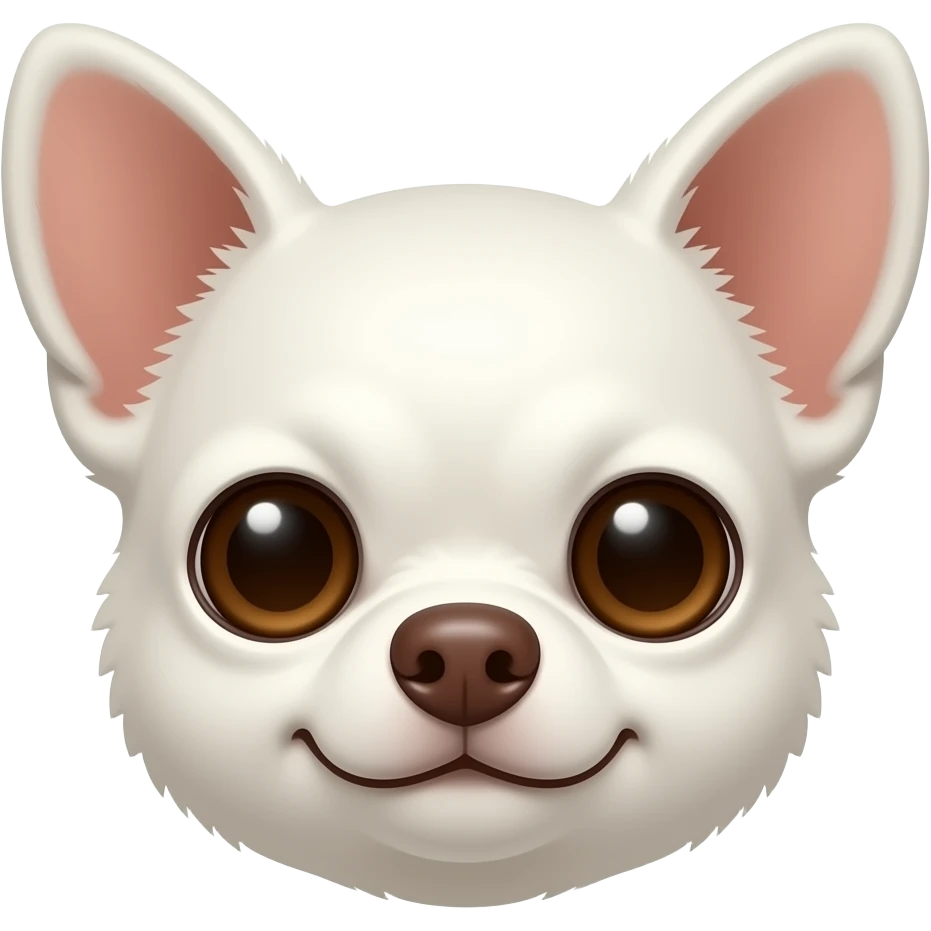head portrait white chihuahua brown eyes and light brown nose emoji