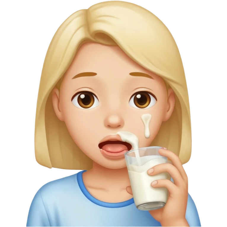 Drooling with milk on chin emoji