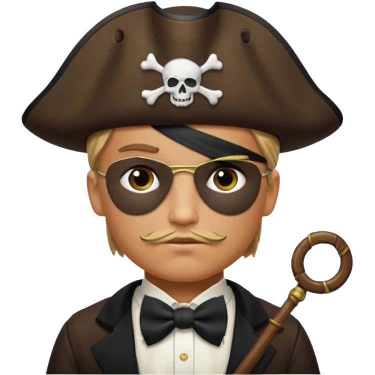 Pirate with eyepatch and bow tie emoji