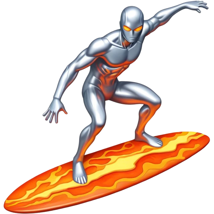 Silver Surfer but made with Lava emoji