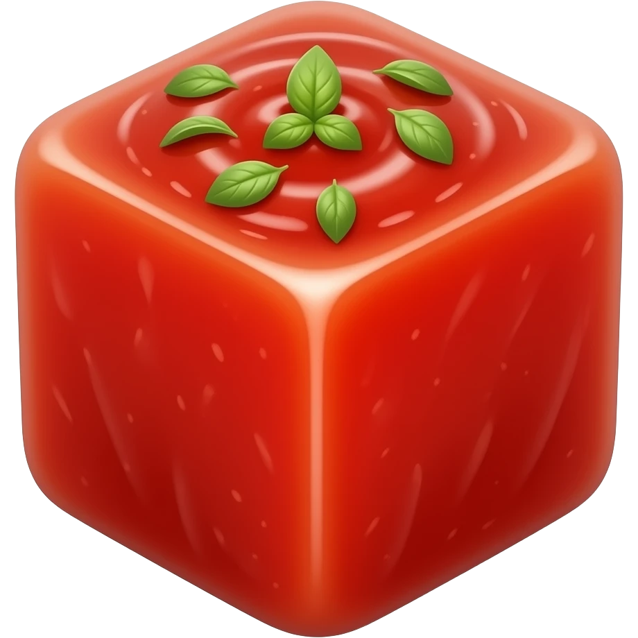 Tomato Sauce, add basil. Make it a cube. emoji