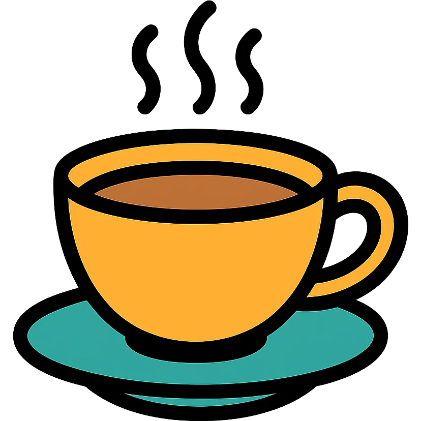Cup of Coffee in the style of an icon emoji
