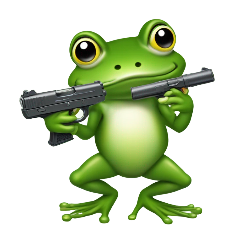 Frog shooting  emoji