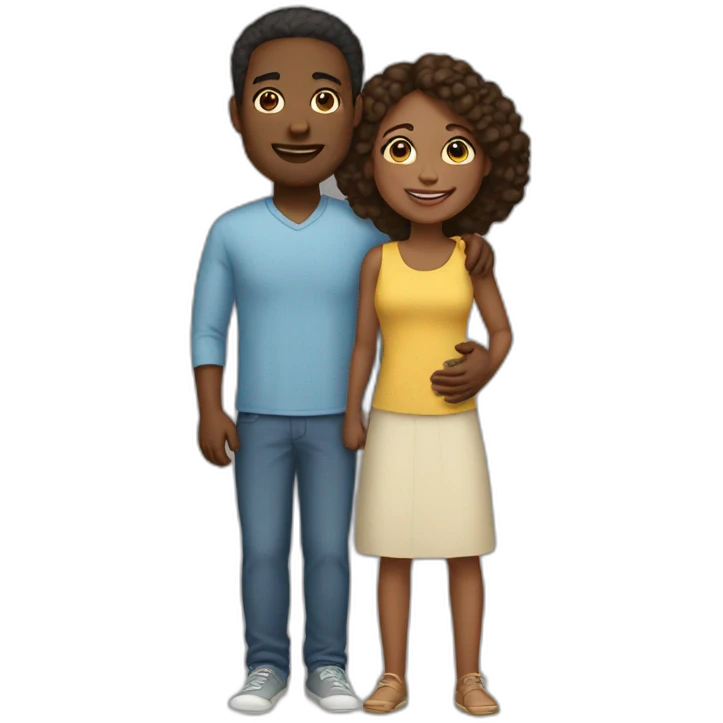 interracial couple with two kids emoji