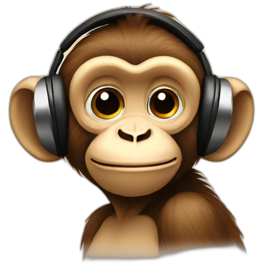 monkey listening to song emoji