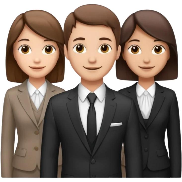 1 man with short hair and 3 veiled women emoji