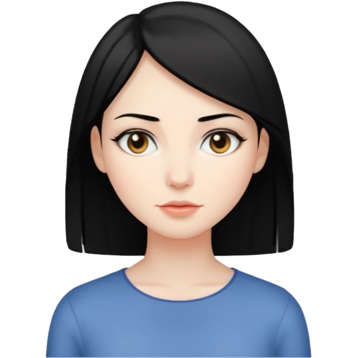 Mulher cabelo preto liso  emoji