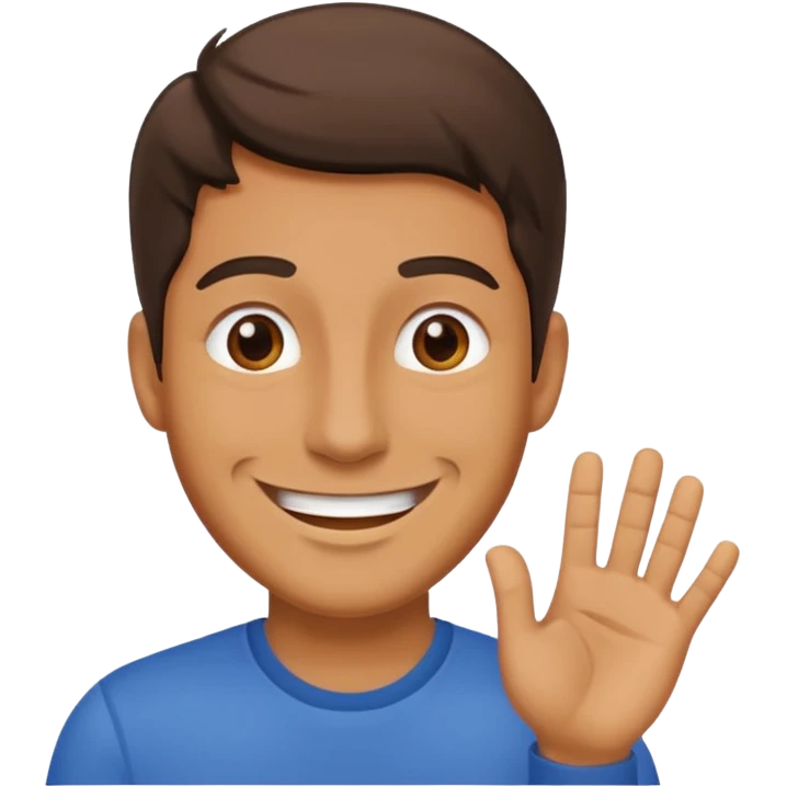 A man saying 6 7 emoji