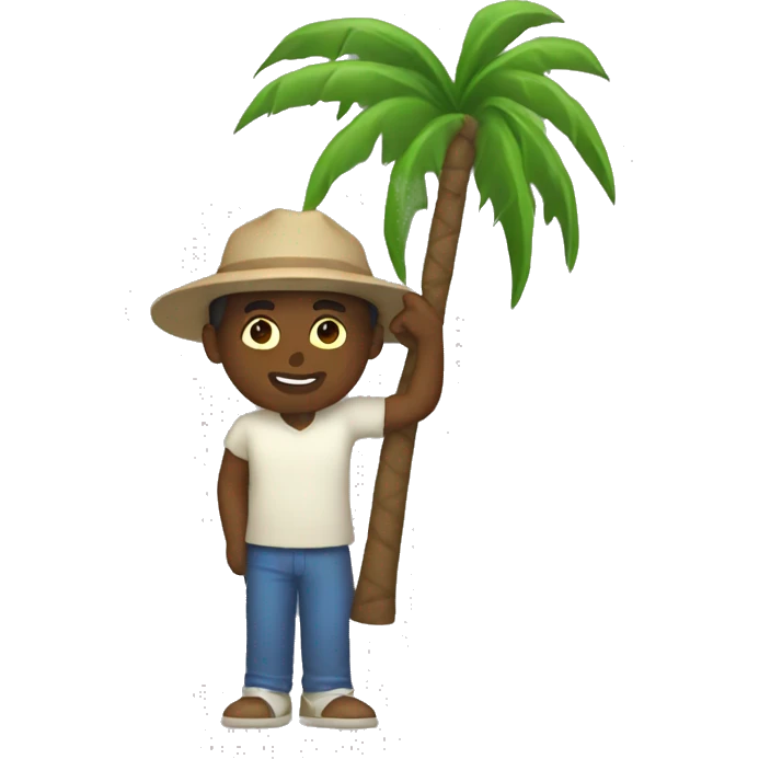 Person carrying a palm tree emoji