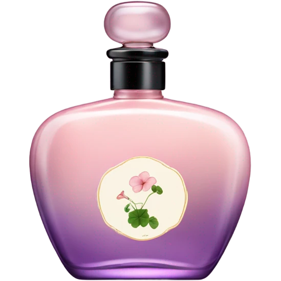 Aesthetic display of blush pink nasturtiums, an elegant violet perfume bottle, and a vintage love letter written in flowing script. emoji
