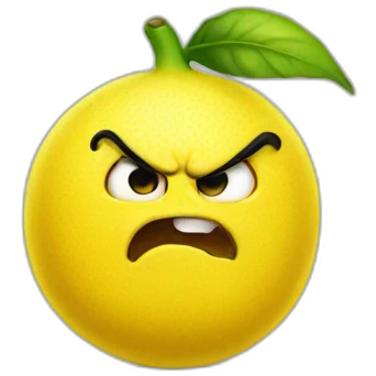 Rubberhose angry lemon emoji