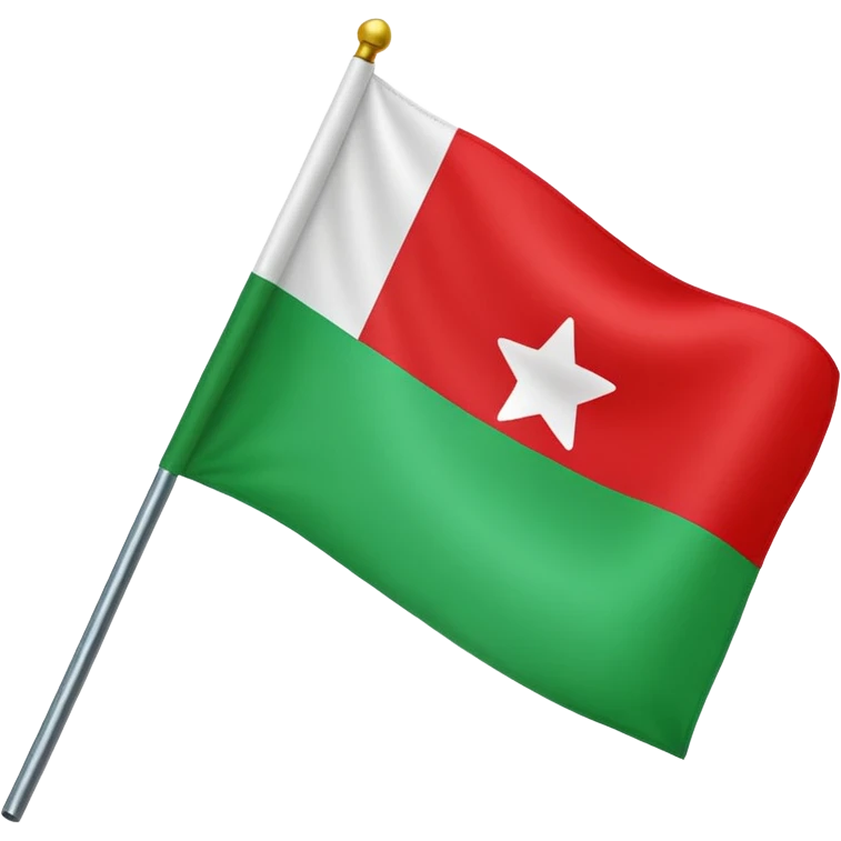 Create an emoji flag that contains contains contains top green midle white have black star the below color is red

 emoji