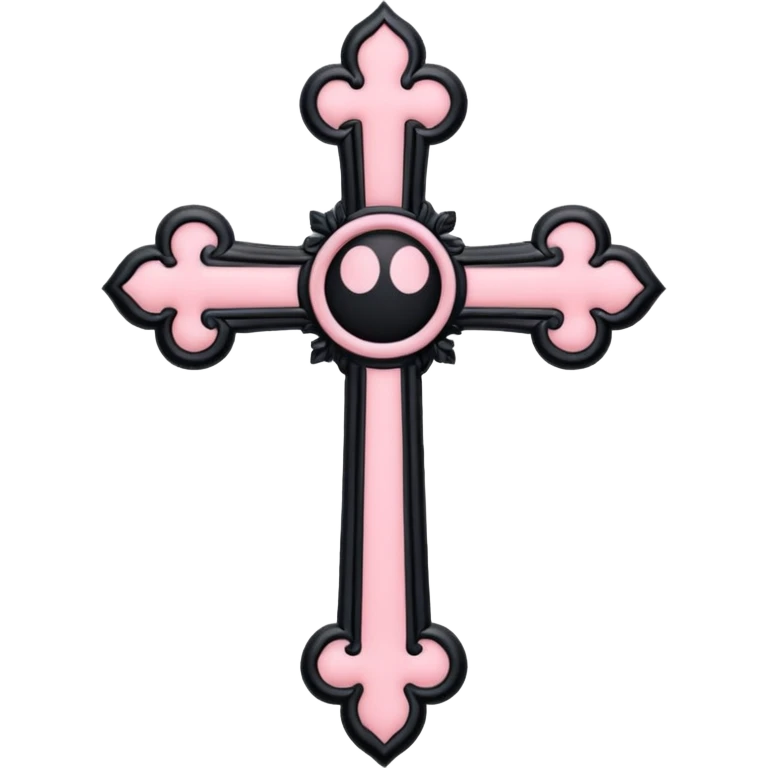soft cute black pink goth cross , no woman emoji