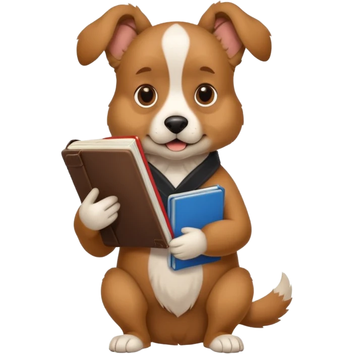 funny dog with full body with diary

 emoji
