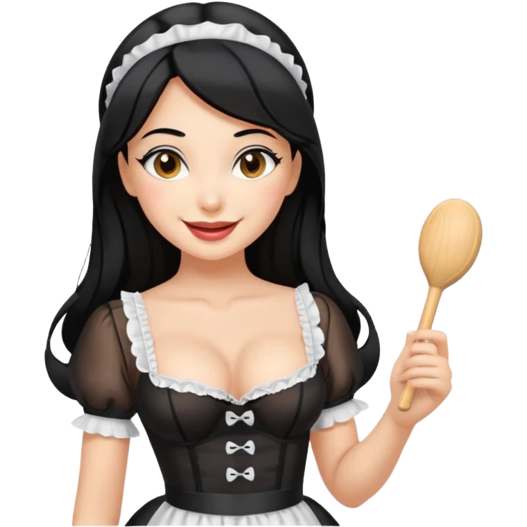 Sexy Latina maid showing off her fat ass and body in some sexy maid lingerie give her black hair and a sex toy in her hand  emoji