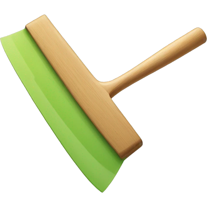 squeegee with long wooden handle emoji