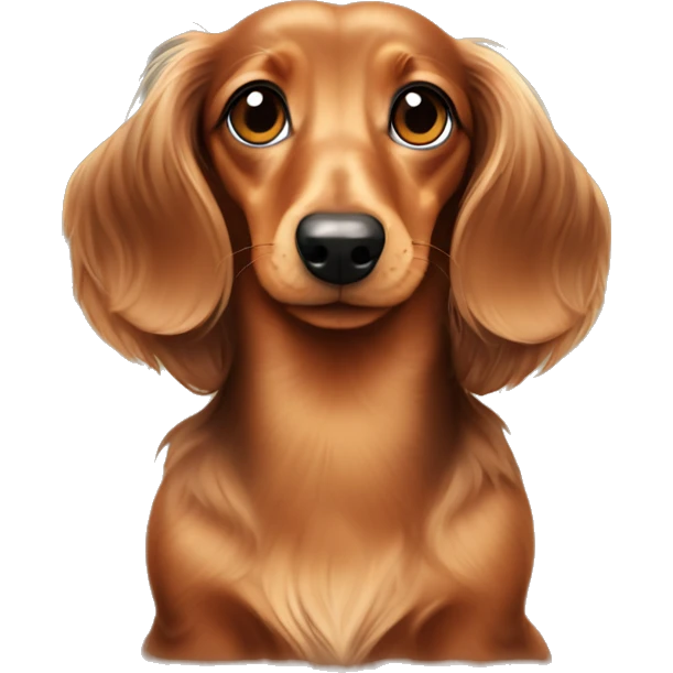 long haired mini dachshund with heart eyes emoji