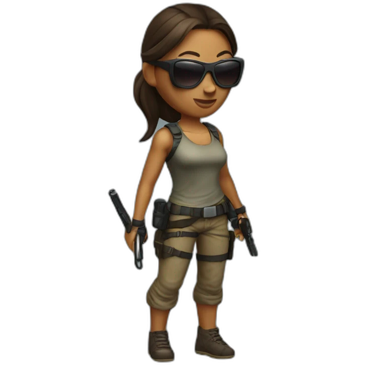 lara croft with sunglasses emoji