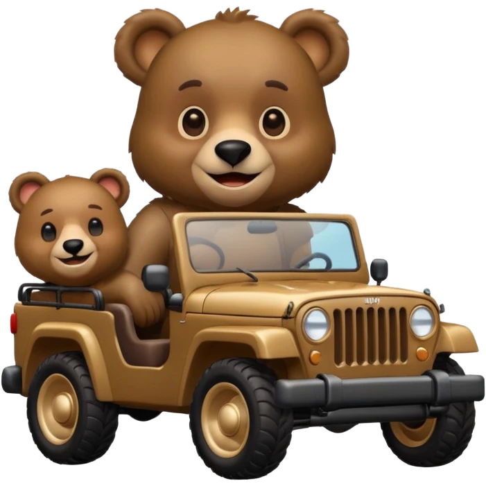Bear on jeep emoji