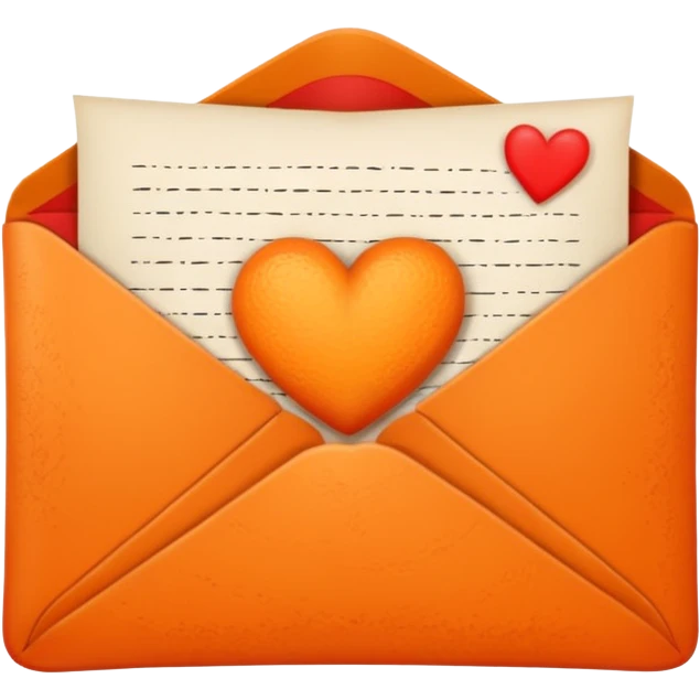 Orange love letter emoji