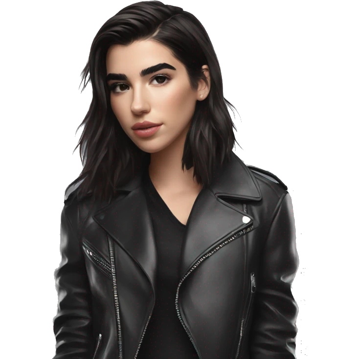 dua lipa with leather jacket emoji
