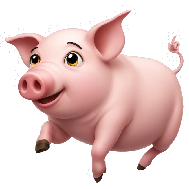 Pig flying emoji
