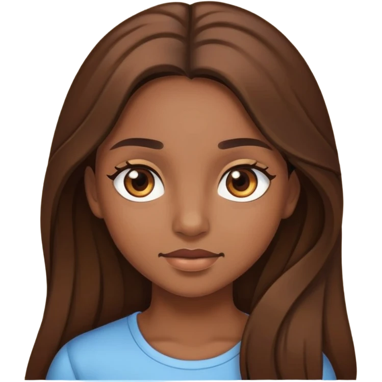 a girl with brown eyes and long brown hair emoji
