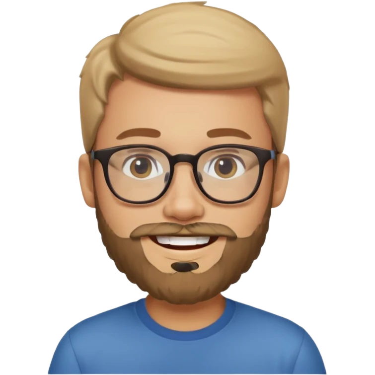 پسر ریش دار خندان با مزه emoji