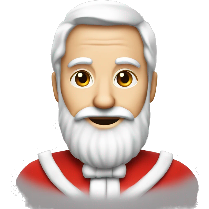 père Noël avec cadeau est costume rouge et barbe blanche emoji